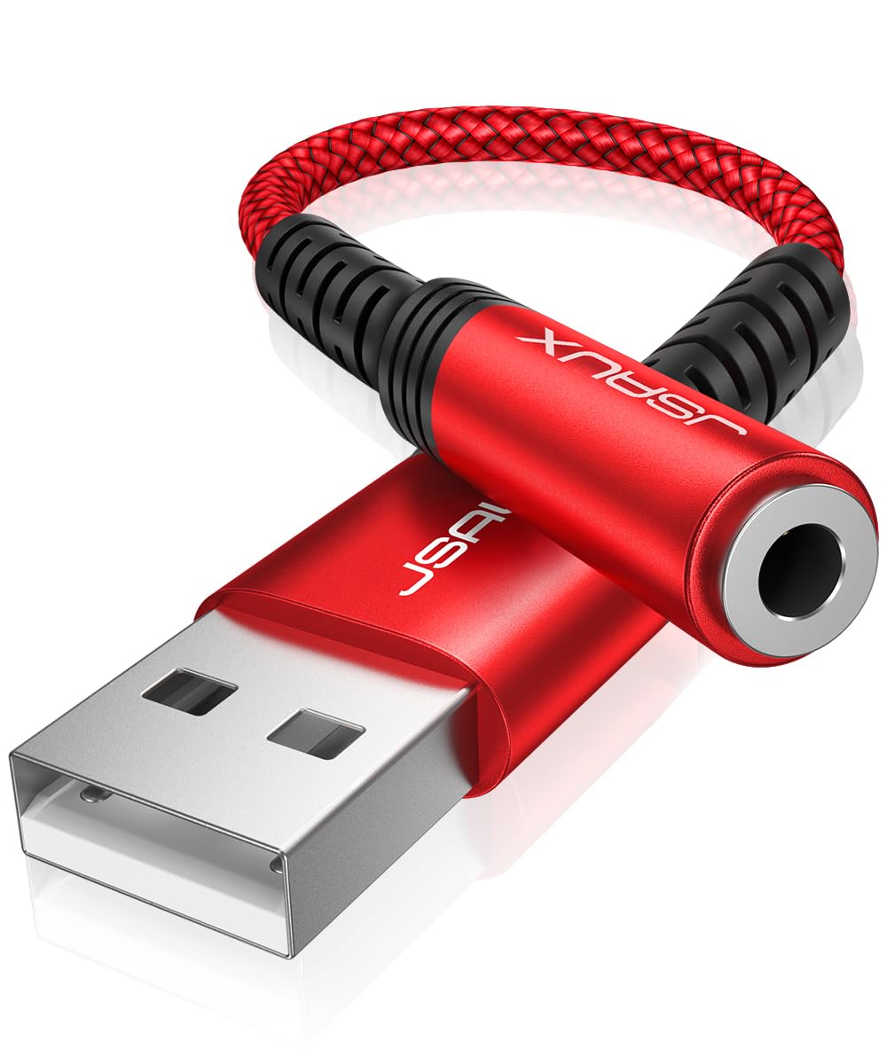 Amazon.com: JSAUX USB to 3.5mm Jack Audio Adapter, Sound Card